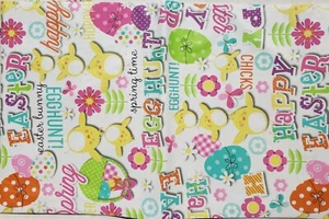 FLANNEL BACK VINYL TABLECLOTH 52" x 90" (6-8 people) EASTER & SPRING THEME, AP - Picture 1 of 12