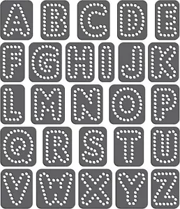 Strass Genie Schrift-abgerundete 1,5" magnetische Strass-Schablone, schwarz - Bild 1 von 1