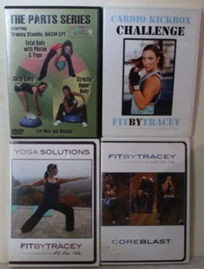 4 Tracey Staehle workout DVD lot Fit By Tracey The Parts Series yoga cardio kick - Foto 1 di 6