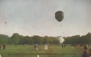 Ascensión en globo en Riverside Park - Sioux City, Iowa - litografía sin publicar - Imagen 1 de 3