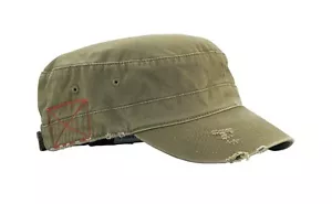 Enzyme Washed Military Cotton Twill Army Castro Cap-olive green - Picture 1 of 1