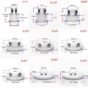 Polea de correa de distribución XL 10T-100T rueda síncrona orificio selecto para correa de 10 mm de ancho - Imagen 1 de 28