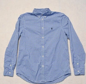 Polo Ralph Lauren Kids XL 18/20 Blue Performance Fit Gingham Button Up Shirt - Picture 1 of 10