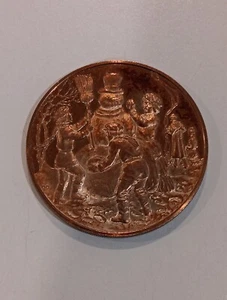Muñeco de nieve de construcción de bomberos de invierno 1977 medalla de bronce Franklin como nuevo ficha coleccionable - Imagen 1 de 6