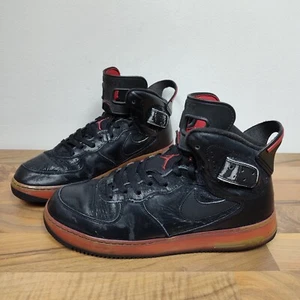 Nike Air Jordan Fusion VI 343064-062 Talla 12 Negro Rojo Cuero Infared Medio - Imagen 1 de 12