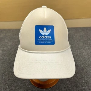 Adidas La Marca Con Tres Rayas Trifolio Snapback Gorra Adulto Blanco Malla Sombrero - Imagen 1 de 10