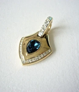 PIERRE LANG* Anhänger vergoldet mit weißen Zirkonia und saphirblauem Stein - Bild 1 von 6