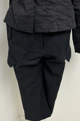 Pantalones Cortos Rundholz Negros Mezcla Lana Algodón Talla Pequeña Cintura Deshilachada Alemania Foto 1 de 4