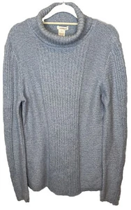 Sundance Pullover groß blau Strick Rollkragen Baumwolle Acryl Seidenmischung Pulli - Bild 1 von 4