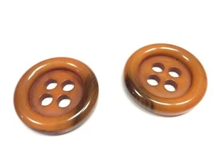 BOTTONE IN CORNO 4 BUCHI  BROWN CM 4 - Picture 1 of 2