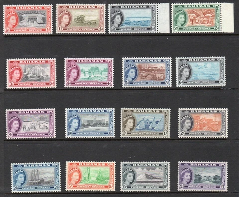 Bahamas 1954 set of 16 SG 201 -216 very lightly mounted mint Cover