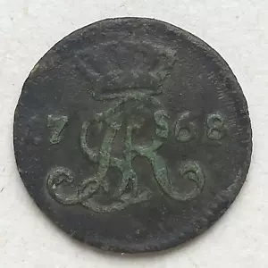 1768 polish-lithuanian Poland 1 Solid Szelag August Poniatowski Solidus - Picture 1 of 4