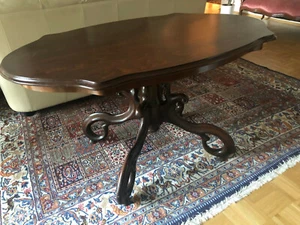 Antiker Spätbiedermeier Salontisch, Esstisch, Spieltisch, Kaffeetisch. - Bild 1 von 5