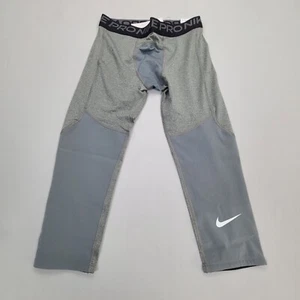Nike Pants Boys Extra Large Gray Pro 3/4 Length Tight Fit Compression Youth Kids - Picture 1 of 9