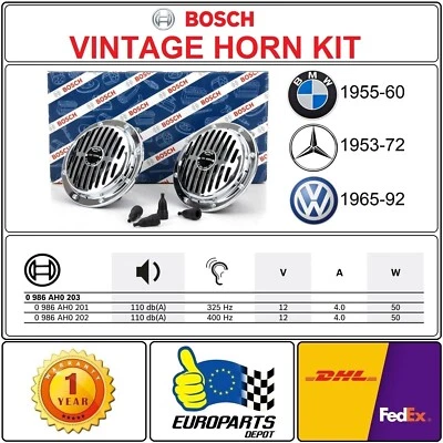 CLASSIC BMW VOLKSWAGEN MERCEDES VINTAGE BOSCH HORN SET - Image 1 of 4