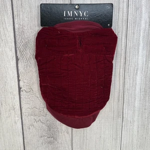 Red Velvet Dog Coat SMALL Quilted Satin Lined Isaac Mizrahi IMNYC City Jacket - Picture 1 of 11