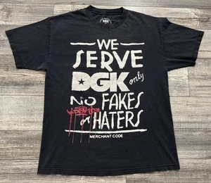 Camisa We Serve DGK Para Hombres Grande Ropa de Calle Camiseta de Patín Sin Odiadores Negra Manga Corta - Imagen 1 de 8