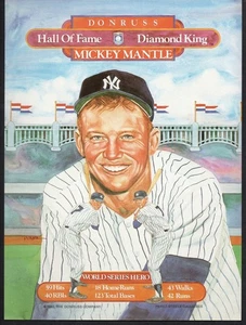 1983 MICKEY MANTLE DONRUSS HOF DIAMOND KING DEALER PROMO SHEET BY DICK PEREZ - Picture 1 of 1