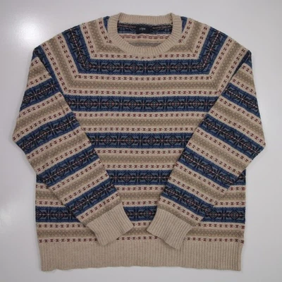 J. Crew Sweater Crew Neck Fair Isle Nordic Wool XL - Image 1 of 4