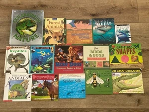 Lot of 15 Children's Animal animals Picture Books Homeschool Sharks, Reptiles... - Picture 1 of 9