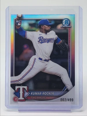 KUMAR ROCKER 2025 BOWMAN CHROME ROOKIES REFRACTOR RANGERS RC /499 Q5361 - Image 1 of 2