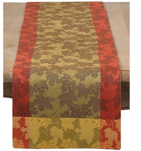 NEW NIP Saro Lifestyle Foliage Fall Leaves Cotton Table Runner 13x72" - Picture 1 of 7