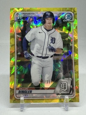 2020 Bowman Chrome Draft Sapphire Dillon Dingler #BD-144 (RC) Yellow /75 - Image 1 of 2