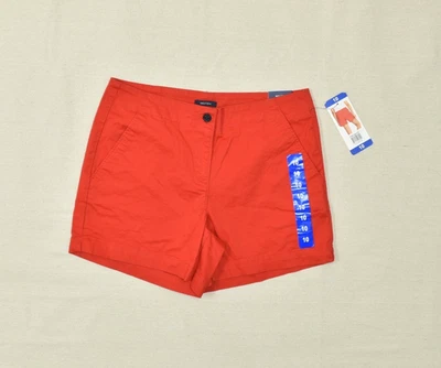 NUEVO Pantalón Corto Nautica Tiro Medio Sarga Para Mujer Talla 10 Rojo Mezcla de Algodón Cremallera Sólido Foto 1 de 4
