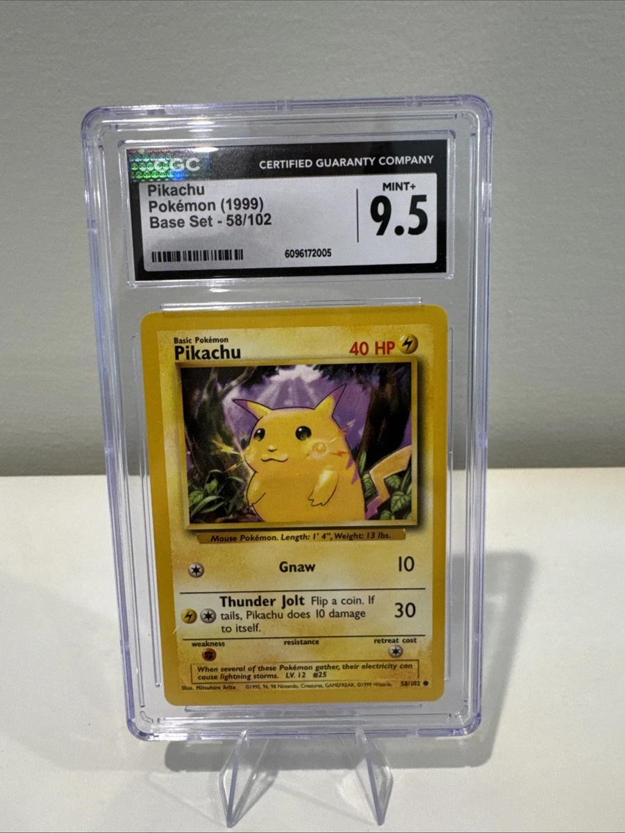 Pokémon TCG Base Set Pikachu Grade 9.5 Individual Collectible Card