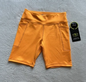 Athletic Works Girls Pockets Orange Candy 6" UPF 30 Biker Shorts Size M (7-8) - Picture 1 of 9