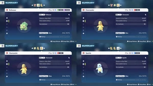 Shiny 6IV Bulbasaur, 2x Charmander & Squirtle Kanto Starter bundle Pokémon ZA - Picture 1 of 5