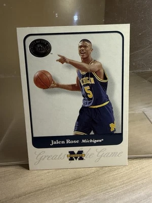 2001 Fleer Greats of the Game #31 Jalen Rose Michigan Wolverines Basketball - Image 1 of 2