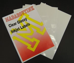 10 A4 Sheets Clear / Transparent Address Labels Inkjet Printable 36 per Sheet - Picture 1 of 1
