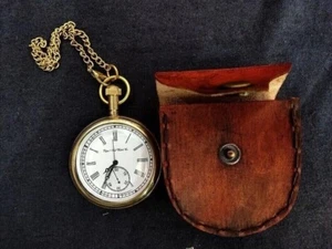 Vintage Antique Brass watch elgin pocket Collectible Brass Pocket Watch GIFT - Picture 1 of 4