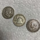Real 90% Silver Franklin Tails And Copper King George Copper Silver Set