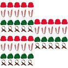  60 Pcs Christmas Mini Hat Santa Scarf Wine Bottle Decorations