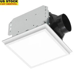 110 CFM 2 Sones Bathroom Ventilation Exhaust Fan with Dimmable LED Light - Picture 1 of 8
