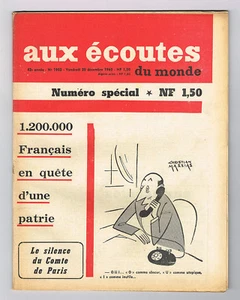 *** Aux écoutes du monde *** n° 1902 (30/12/1960) - 1200000 Français sans patrie - Imagen 1 de 2