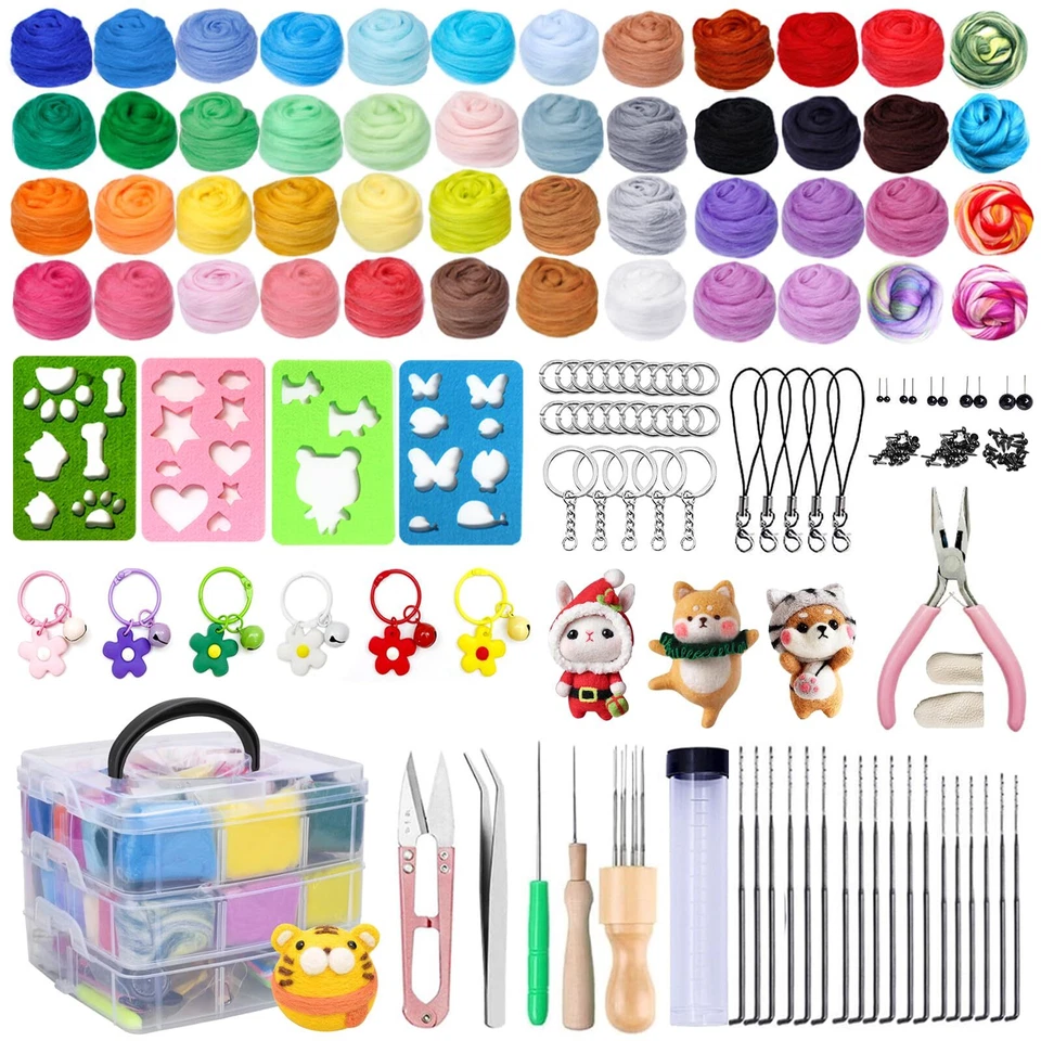 YUTUY 48 Farben Nadelfilz SetNadelfilz Starter Kit mit Filznadeln Grundwerkzeugen ...