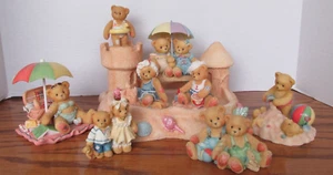 VTG Enesco Cherished Teddies BY THE SEA Sand Castle Summer Fun Collectible Lot 8 - Picture 1 of 22