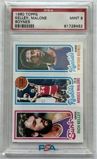 1980 Topps Scoring Leader MOSES MALONE Rich Kelley Winford Boynes PSA 9