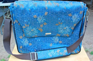 Abbi New York Blue and Gold Barcade Laptop Bag - Picture 1 of 16