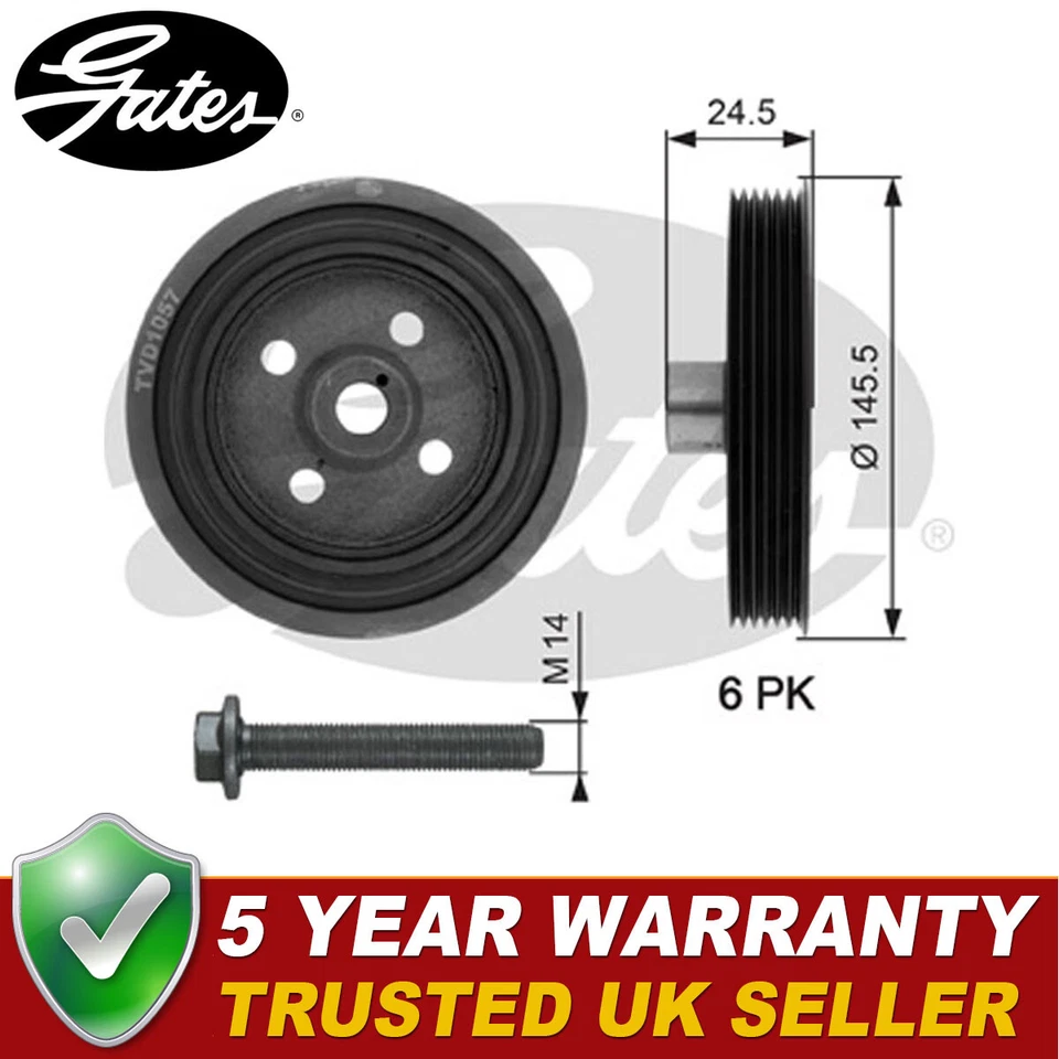 Polea del cigüeñal Gates se adapta a Ford Transit Connect 2002-2013 Focus 1998-2012 Foto 1 de 1