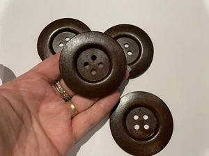 Extra Large Dark Brown Wooden Button 60mm Wood 4 Hole B56-1 Aussie Seller - Picture 1 of 6