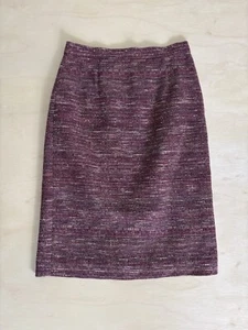 Nicole Miller for Mary Kay Women's Pink & Metallic Tweed Pencil Skirt Size 2R - Picture 1 of 5