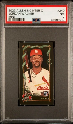 2023 Topps Allen & Ginter X MINI Jordan Walker Rookie Card #240 PSA 7 NM RC - Image 1 of 2