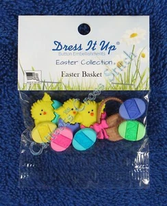 Dress It Up Easter Basket Chicks Eggs Novelty Buttons Embellishments - Picture 1 of 1