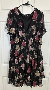 Vestido Torrid Talla 2 18/20 Floral Georgette Cintura Calada Volantes - Imagen 1 de 6
