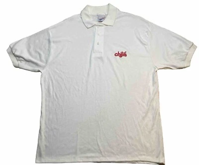 Vintage 90s Screenmates Chili’s Baby Back Ribs XL NEW USA Made Golf Polo Shirt - Image 1 of 4