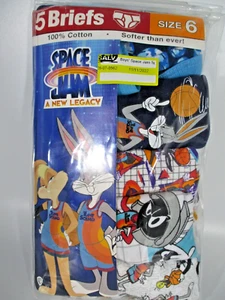 Space Jam Underwear Kids Size 6 Cotton Briefs 5-Pack Briefs Fun Gift Girls - Picture 1 of 3
